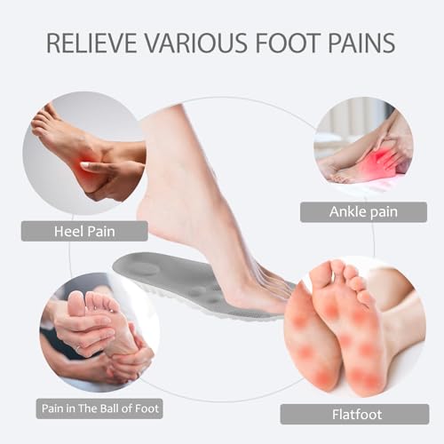 Image of 4D Cloud Insoles for Men and Women, Memory Foam Cloud Insoles Super Soft Anti-Fatigue, Shock Absorption, Relieve Foot Pain, (Gray, Men: US 15-15.5)