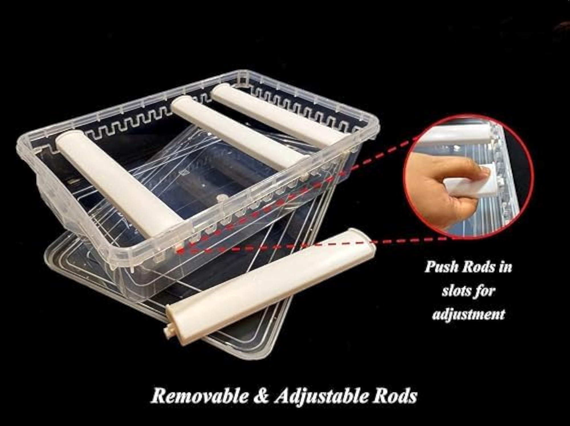 Clear Plastic 4 Rod Bangle Box, Organiser for Accessories