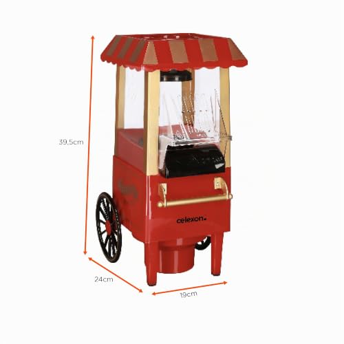 Foto von celexon CinePop CP500 Retro Jahrmarkt-Wagen Heißluft Popcornmaschine in rot