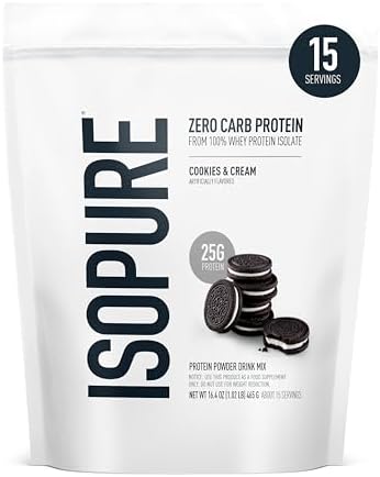 Isopure Zero Carb Protein Powder, 100% Whey Protein Isolate, Flav...