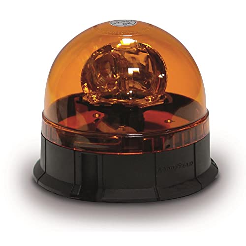 Goodyear - Rotativo Tractor H1 Homologado CE. Luces Estroboscópicas Faro Intermitente Advertencia. Luz Ámbar Fijación Metálica Plantilla Instalación con Arandelas Tuercas Tornillos Incluidos GY102WL