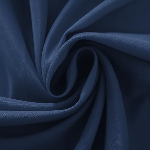 Image of 2-Pack 60x144 inch Navy Blue Table Cloths, Solid Stain and Wrinkle Resistant Oblong Tablecloth, Premium Plain Weave Polyester Fabric Rectangle Table Linen Covers for Hotel, Banquet