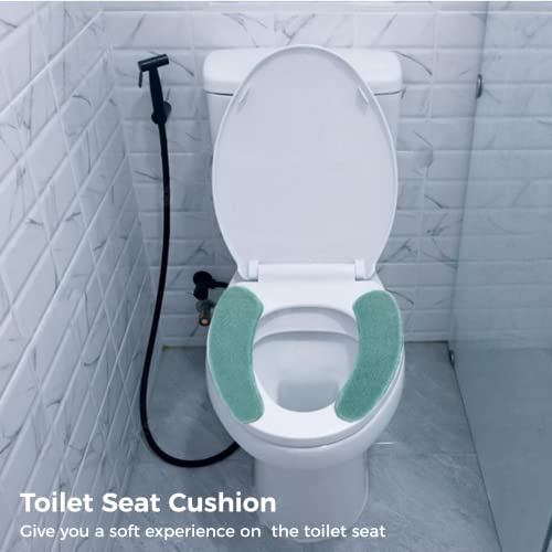 YHomU WC-Sitzbezug, 2 PCS Toilettensitzbezug WC-Sitzwärmer Memory WC Sitzkissen Foam Waschbar Wc-Sitz Pad Wc Wärmer Pad – Bild 3