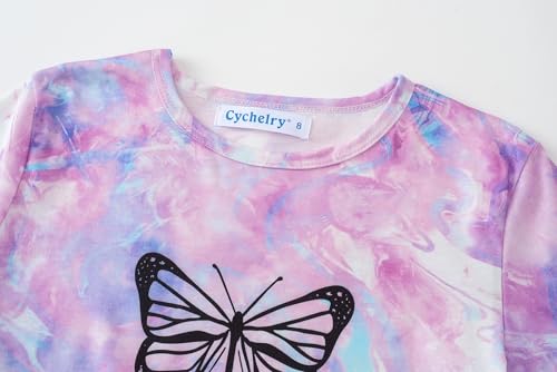 Image of Tie Dye Mermaid Sloth Christmas Halloween Pajamas for Girls Long Sleeve and Pants Nighty PJS 2-piece Set Size 6-16