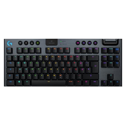 Image of Logitech G915 TKL Tenkeyless Lightspeed RGB Mechanical Gaming Keyboard for Laptop and PC, Low Profile Switch, LIGHTSYNC RGB, Wireless, Bluetooth Function, Black