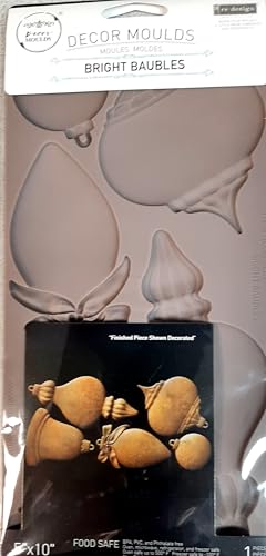 Prima Marketing inc Redesign With Prima Decor Moulds - Merry & Bright Baubles 655350679118 for Funiture Dresser Chocolate Cake Candy Bakery Soap Polymer Clay earthen Clay