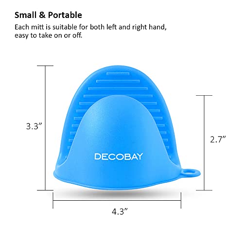 Decobay Mini Oven Gloves Silicone Heat Resistant Cooking Pinch Mitts Potholder For Kitchen Cooking, Baking And Kitchen Mittens Pinch Mitts (Blue) #TOP1