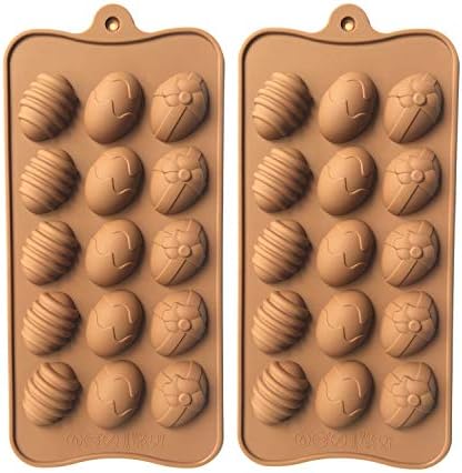 Easter Egg Silicone Chocolate Molds for Baking Jelly Soap, 15-Cavity Egg Shaped Ice Cube Molds for Easter Christmas