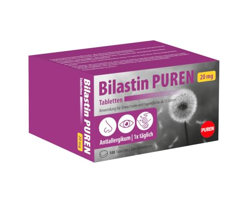 Bilastin PUREN 100 Allergietabletten - Antiallergikum zur Linderung von Allergie langanhaltende Wirkung einfache Einnahme