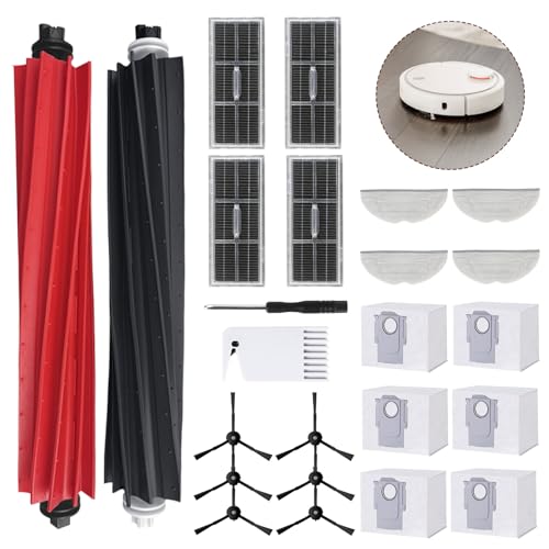 Juego de accesorios para Roborock S8 Pro Ultra/S8 +/S8/G20, 24 unidades, 1 cepillo principal, 4 filtros de carbón activo, 4 - doble toalla oscilante, 6 - bolsas para el polvo, 6 - cepillos laterales,
