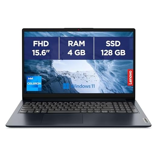 Lenovo IdeaPad 1 15IJL7 - Ordinateur Portable 15.6'' FHD - (Intel Celeron N4500, RAM 4Go, 128GB SSD, Intel UHD Graphique, Windows 11 Home S Mode) - Clavier AZERTY (français) - Blue