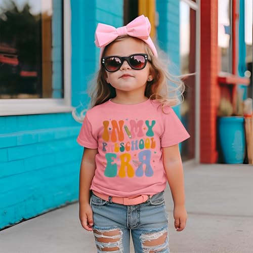 in My Preschool Era Shirt Toddler Girl First Day of School T-Shirt Cute Back to School Tee Short Sleeve Summer Tops4