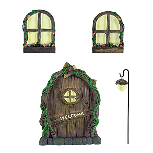 JelyArt 4 Stück Miniatur Hängende Fairy GNOME Home Fenster und Tür,...