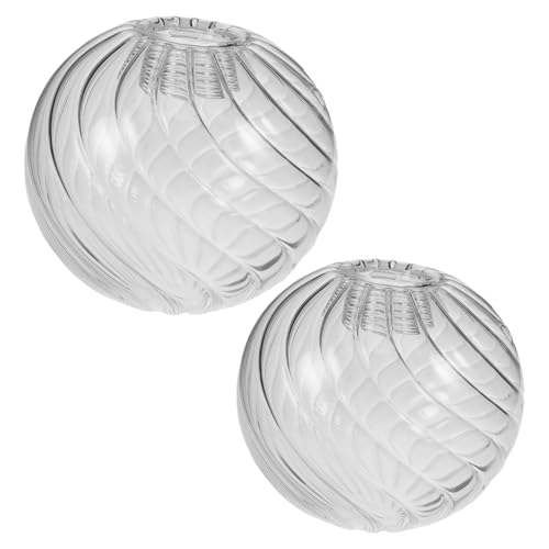 Sosoport Glass Pendant Shade Bubble Globe Lampshade 2pcs Set (3.1 4) Spherical Glass Lamp Cover Replacement for Ceiling Light Fixtures in Home
