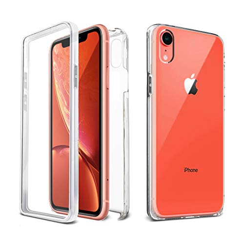 Apple iPhone XR Case [VVUP] Slim Clear Full Body Coverage Rugged Case Protection with Transparent Built-in Screen Protector Case Cover 6.1