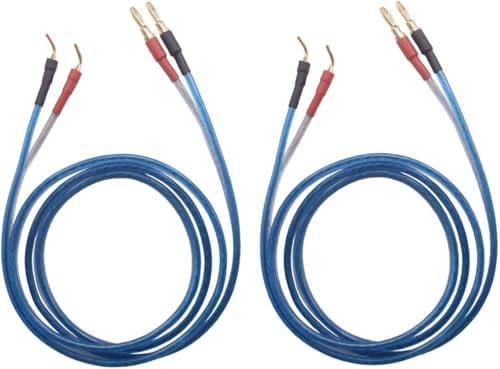 KK ZB-SB 1pair Set(4banana&4pin) HiFi OFC Speaker Wire, Banana Plug to Pin Type Plug, 1.5M(4.92ft)/3M(9.84ft)/5M(16ft)/7M(22.9ft), KK ZB-SB