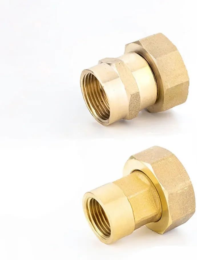 Brass 1/2 3/4 1" 2" Female-Female BSPP Thread Hex Bushing Reducer Pipe Fitting Thickening Water Gas Coupler Connector 1pc(DN50F-DN50F) Plumbing Fittings