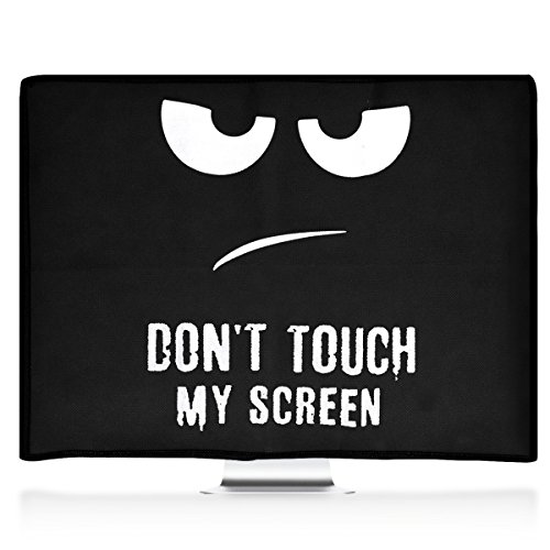 Kwmobile Computer Monitor Cover Compatible With 31-32" Monitor - Don't Touch My Screen White/Black #TOP2