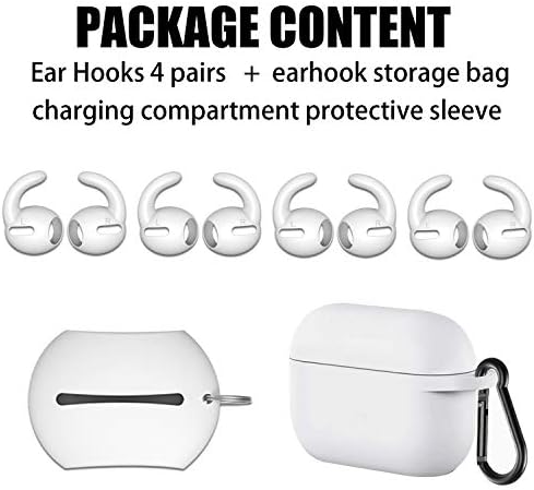 AWAVM for AirPods Pro Ear Hooks 4 Pairs Anti-Slip Ear Covers Silicone Accessories Compatible with Apple AirPods Pro 2019