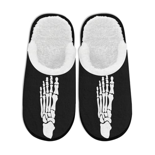 Fuzzy Slippers Women Men Halloween Funny Pumpkin Ghost Spooky Spider Web Skeleton Bat Skull Witch Slipper Winter Slip on Cozy Memory Foam House Shoes Women Indoor and Outdoor School Supplies