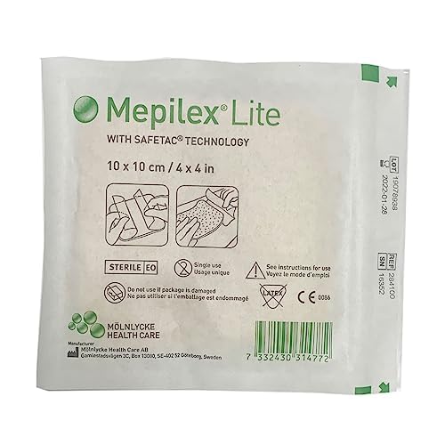 Sponsored Ad - FLEX THE THIIN Absorbent Foam Dressing | 10cm x 10cm (4 x 4 in) | Anti-Maceration Wound Dressing | Ideal for Foot Ulcers, Pressure Injuries, Partial Thickness Burns & Radiation Skin Reactions