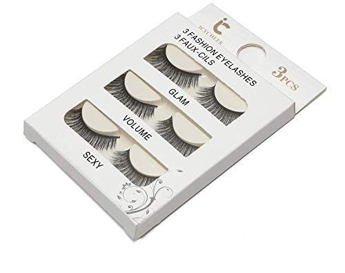3 Pairs Long Cross False Eyelashes Makeup Natural 3D Fake Thick Black Eye Lashes Icycheer Soft Fake Lash