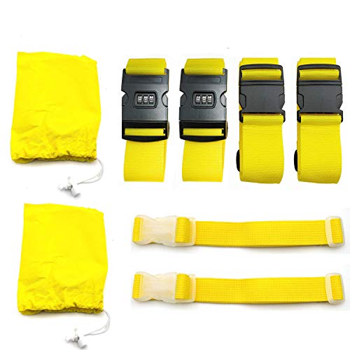 Correa Maleta Equipaje de Correa Ajustable Seguridad Candado Correa Viaje Cinturones 4 Pcs