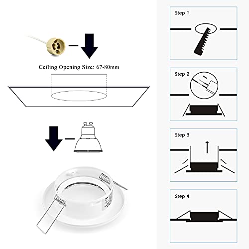 KYOTECH GU10 Cornice Faretto Incasso Orientabile a...