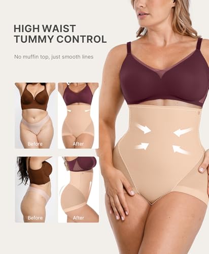 Image of SHAPELLX Shapewear for Women Panties Tummy Control High Waisted Underwear Body Shaper Compression Briefs