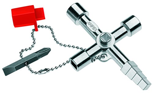KNIPEX Control Cabinet Key, Multi-Bit, 6-19/64 In