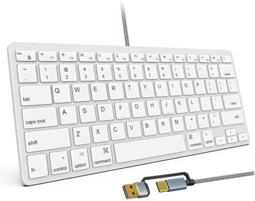 Amazon.com: Ultra-Slim Wired Keyboard for Apple Mac, USB & Type-C ...