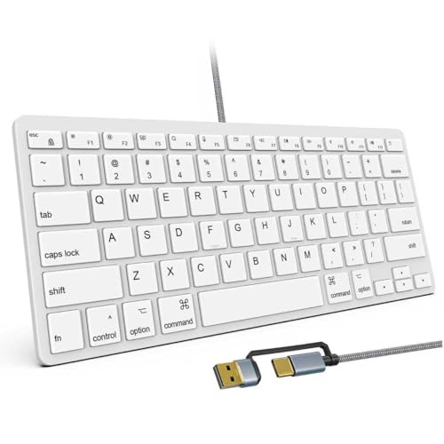 Apple MacpEgXLL[{[h USB & Type-CϊP[u 78VU[L[ fBAzbgL[ MacBook iMac Mini&Pro/m[gp\R/WindowsfXNgbvPCΉ zCg