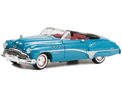 Modelo Diecast Buick Roadmaster 1949 1:64 Azul y Rojo miniatura 2