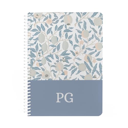 Wanapix | Cuaderno A5 Personalizado | Incluye 100 Hojas Cuadriculadas de 80 gr | Portada 250 gr personalizada con Foto, Logos, Texto o Diseños | Espiral Transparente | Elegant Flower