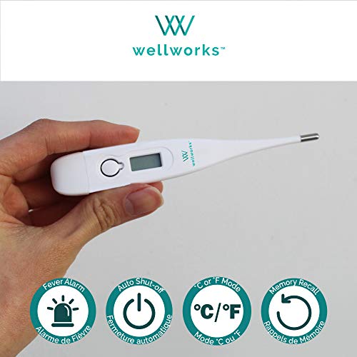 Clinical and Digital Thermometer - Baby Thermometer For Oral, Rectal, and Underarm Use - High Accuracy with Memory Recall and Fever Alarm - Suitable for Ages Newborn and Up