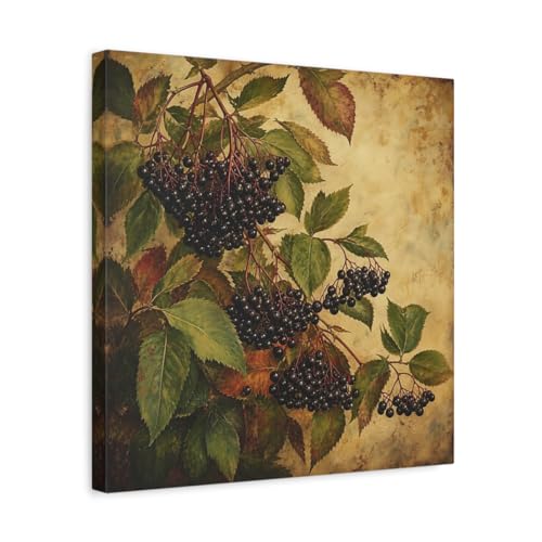 Tableau nature elderberries art mural cadeau pendaison de crémaillère