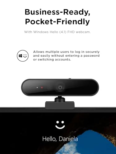 Image of Lenovo Performance FHD Webcam, 1080p FHD, USB-C,Log-on with Windows Hello, Dual Microphones, 95 Degree Lens and 4X Digital Zoom, Sliding Privacy Shutter, Black