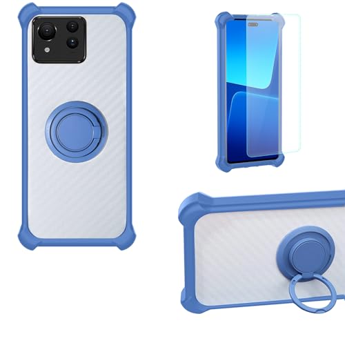 jioeuinly Case Compatible for Asus Zenfone 11 Ultra Phone Case Cover PC backplane + Silicone Soft Frame Cover [360 Metal Ring, Magnetic Car Mount] CSKB-LAN