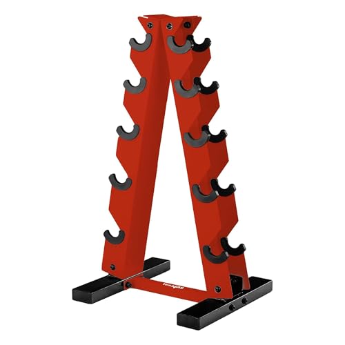 Support haltères 5 niveaux en A pour rangement musculation maison