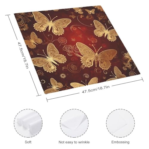 Servilletas de Tela Valentine Hearts Golden Butterfly x6 miniatura 2
