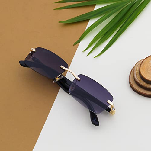 Image of Ted Smith Men's Women's UV Protection Metal Rectangle Sunglasses