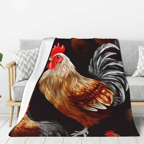 Couverture légère flanelle coq anti frissons pour lit et canapé