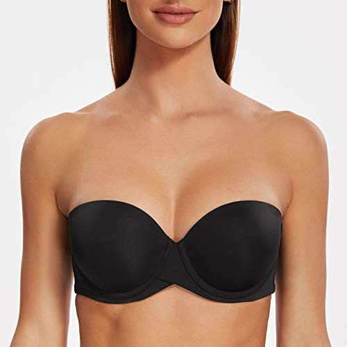 Image of MELENECA Women's Stay Put Padded Cup with Lift Underwire Push Up Strapless Bras