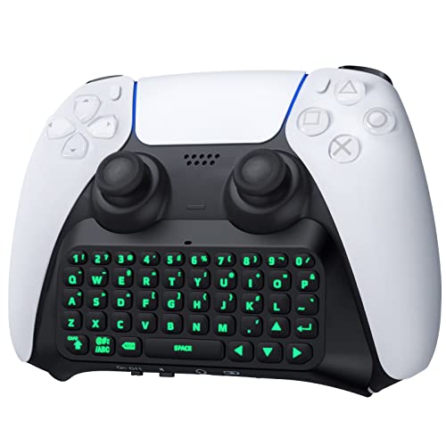 TiMOVO Green Backlight Keyboard for PS5 Controller, Wireless Bluetooth