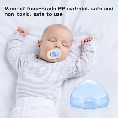 MUYAPAY Schnullerbox für Baby,Schnullerbox Tragbar,Schnullerbox, 6 Transparent Schnullerbox Schnullerhalter Etui Schnuller Box BPA-Free Nipple Shield Etui für Säugling, Baby, Reisen, Zuhause