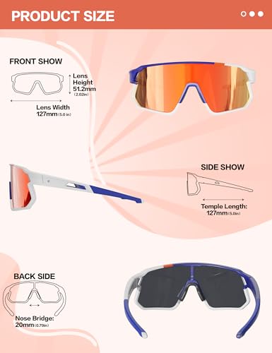 BIRCEN Polarized Baseball Sunglasses for Sports: TR90 Lightweight Running Sunglasses Cycling Glasses for Outdoor — view 3