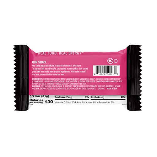 Kate’s Real Food Organic Energy Bars, Non-Gmo, All-Natural Ingredients, Gluten-Free And Soy-Free Healthy Snack With Natural Flavors, Oatmeal Cranberry & Almond (Pack Of 12) #TOP6