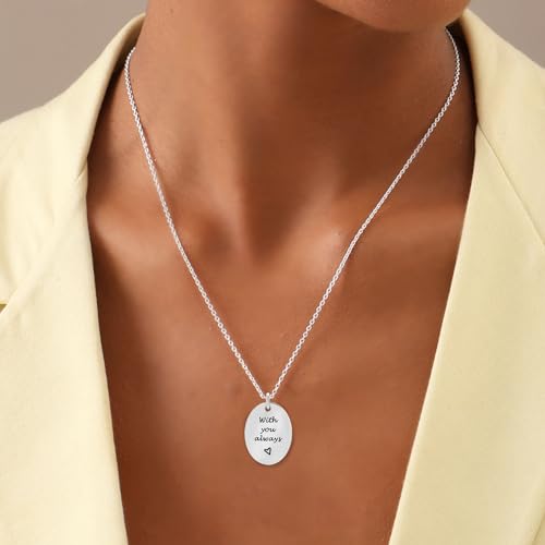 LeCalla Personalized Customized Actual Fingerprint Engraved Oval Memorial Thumb Print Necklace for Women Teen3