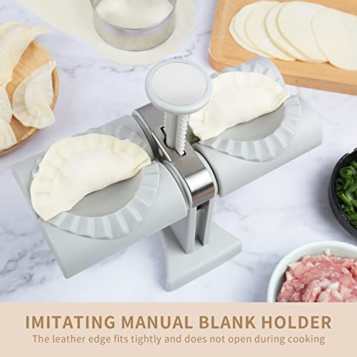 Dumpling Maker Press With 1* Stuffing Spoon/2* Dough Cutter 3.3 In, Large Household Double Head Automatic Dumpling Maker Mould, Dumpling Press For Dumpling Wrapper Dough Stamp Cutter Pastry Pie Making #TOP3