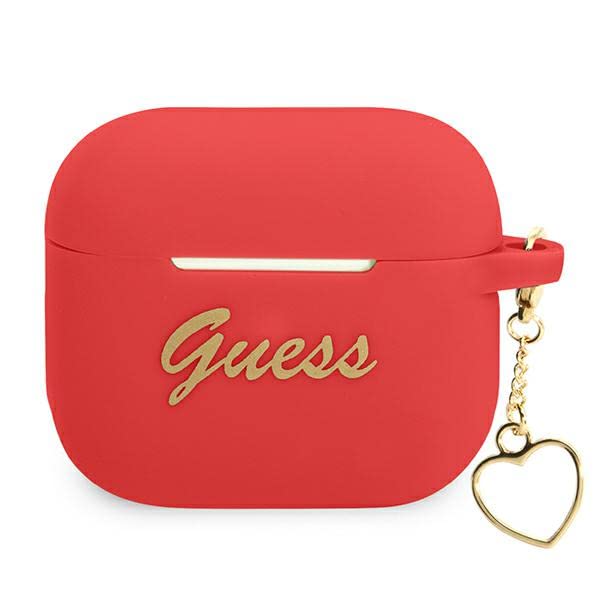 Guess GUA3LSCHSR Coque pour AirPods 3 en Silicone Rouge/Rouge